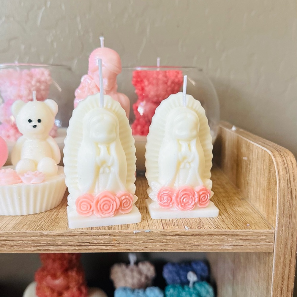 Cream and Pink Decorative Candles $6 dollars each